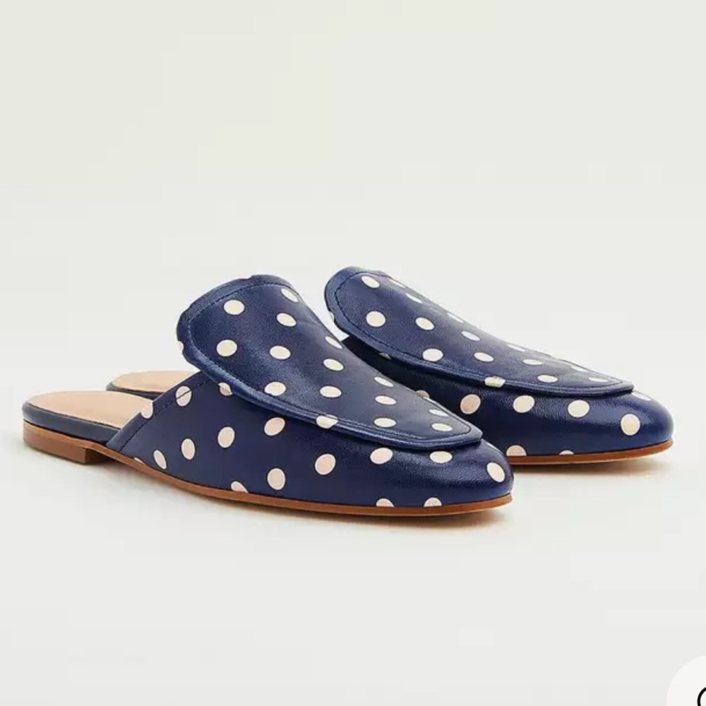 Pembrooke Polka Dot Leather Navy Loafer